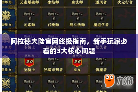 阿拉德大陆官网终极指南，新手玩家必看的3大核心问题