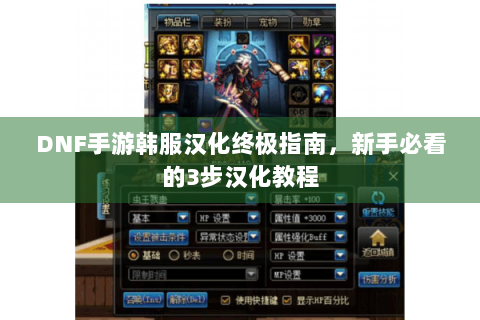 DNF手游韩服汉化终极指南，新手必看的3步汉化教程