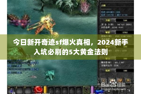今日新开奇迹sf爆火真相，2024新手入坑必刷的5大黄金法则