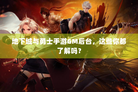 地下城与勇士手游GM后台，这些你都了解吗？