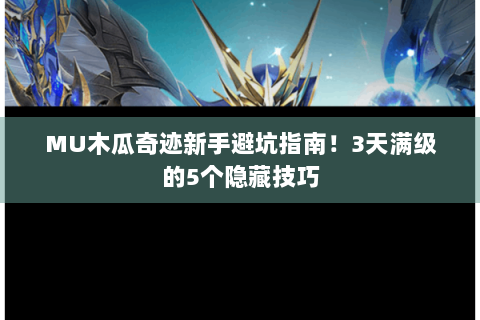 MU木瓜奇迹新手避坑指南！3天满级的5个隐藏技巧