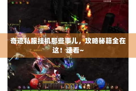 奇迹私服挂机那些事儿，攻略秘籍全在这！速看~