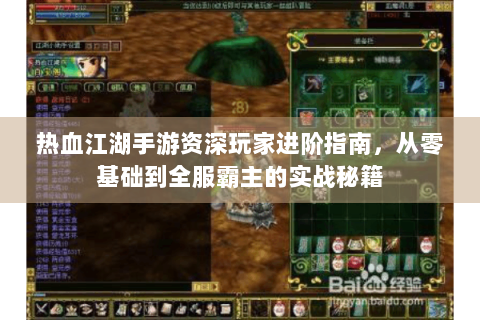 热血江湖手游资深玩家进阶指南，从零基础到全服霸主的实战秘籍