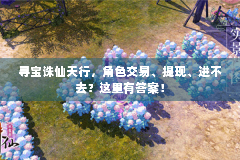 寻宝诛仙天行，角色交易、提现、进不去？这里有答案！