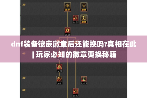 dnf装备镶嵌徽章后还能换吗?真相在此 | 玩家必知的徽章更换秘籍
