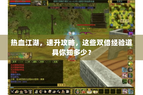 热血江湖，速升攻略，这些双倍经验道具你知多少？