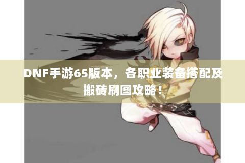 DNF手游65版本，各职业装备搭配及搬砖刷图攻略！