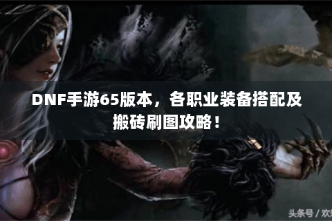 DNF手游65版本，各职业装备搭配及搬砖刷图攻略！
