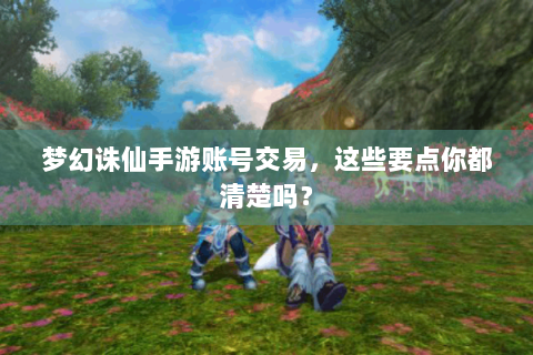 梦幻诛仙手游账号交易，这些要点你都清楚吗？