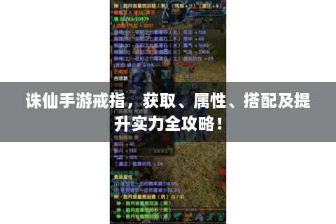 诛仙手游戒指，获取、属性、搭配及提升实力全攻略！