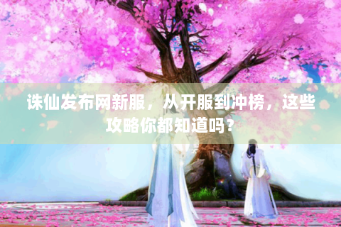 诛仙发布网新服，从开服到冲榜，这些攻略你都知道吗？