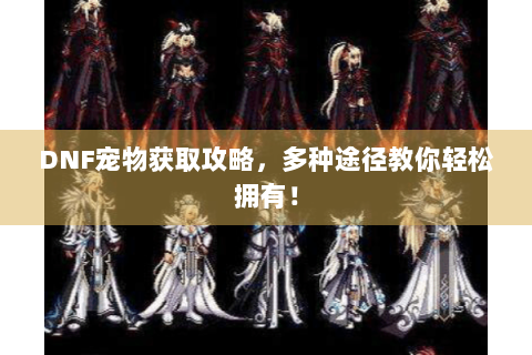 DNF宠物获取攻略，多种途径教你轻松拥有！