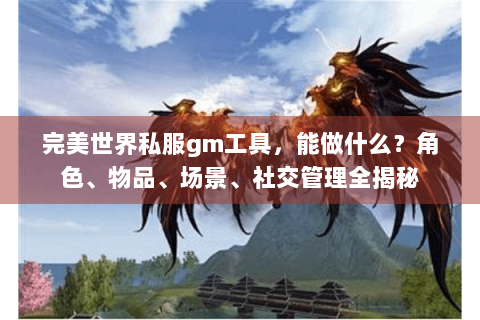完美世界私服gm工具，能做什么？角色、物品、场景、社交管理全揭秘