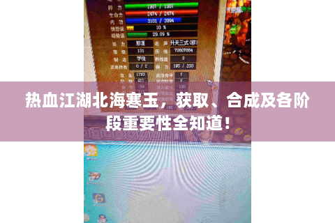 热血江湖北海寒玉，获取、合成及各阶段重要性全知道！