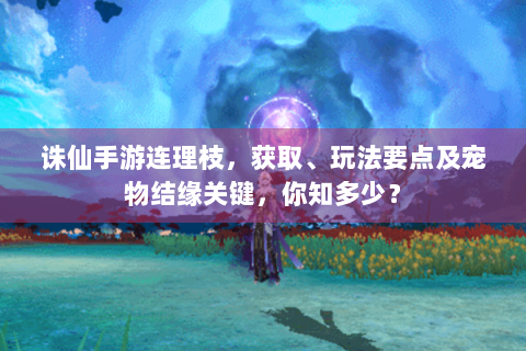 诛仙手游连理枝，获取、玩法要点及宠物结缘关键，你知多少？