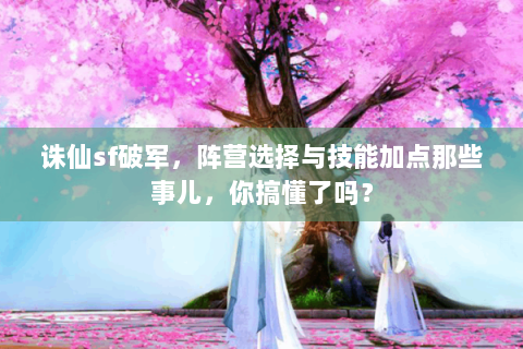 诛仙sf破军，阵营选择与技能加点那些事儿，你搞懂了吗？