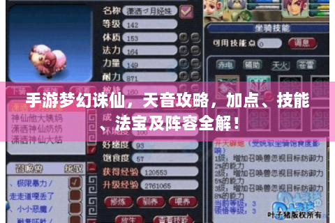 手游梦幻诛仙，天音攻略，加点、技能、法宝及阵容全解！