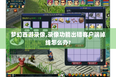 梦幻西游录像,录像功能出错客户端掉线怎么办?