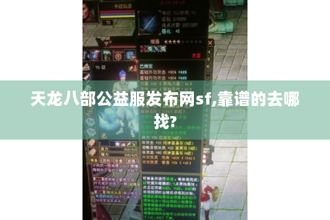 天龙八部公益服发布网sf,靠谱的去哪找?