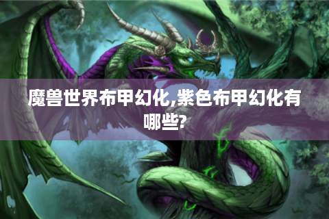 魔兽世界布甲幻化,紫色布甲幻化有哪些?