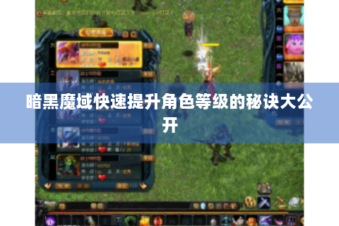 暗黑魔域快速提升角色等级的秘诀大公开