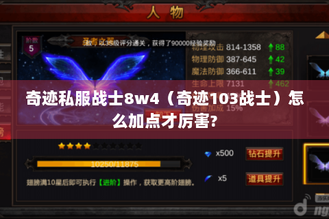 奇迹私服战士8w4（奇迹103战士）怎么加点才厉害?