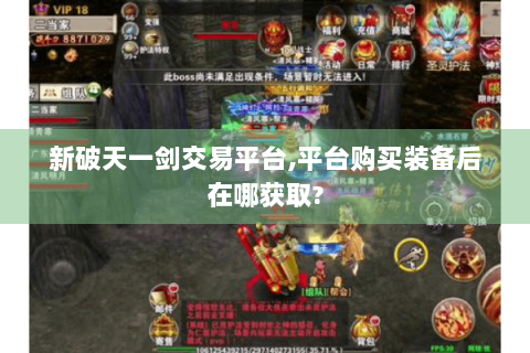 新破天一剑交易平台,平台购买装备后在哪获取?