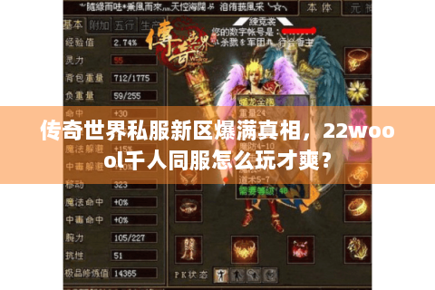 传奇世界私服新区爆满真相，22woool千人同服怎么玩才爽？
