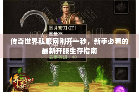 传奇世界私服网刚开一秒，新手必看的最新开服生存指南