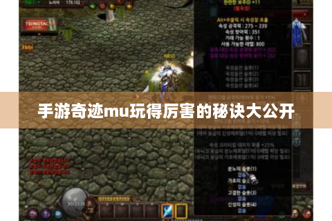 手游奇迹mu玩得厉害的秘诀大公开