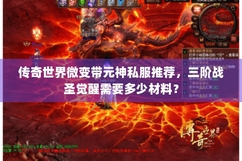 传奇世界微变带元神私服推荐，三阶战圣觉醒需要多少材料？
