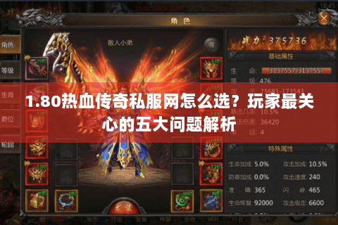 1.80热血传奇私服网怎么选？玩家最关心的五大问题解析