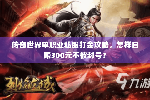 传奇世界单职业私服打金攻略，怎样日赚300元不被封号？