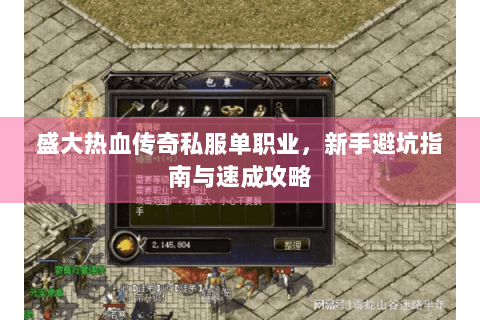 盛大热血传奇私服单职业，新手避坑指南与速成攻略