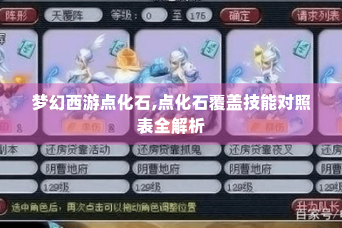 梦幻西游点化石,点化石覆盖技能对照表全解析
