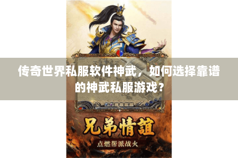 传奇世界私服软件神武，如何选择靠谱的神武私服游戏？