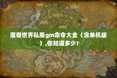 魔兽世界私服gm命令大全（含单机版）,你知道多少?