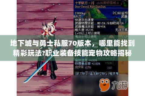 地下城与勇士私服70版本，哪里能找到精彩玩法?职业装备技能宠物攻略揭秘