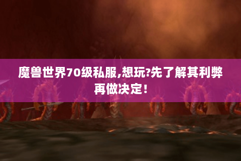 魔兽世界70级私服,想玩?先了解其利弊再做决定！
