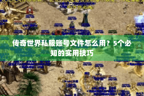 传奇世界私服账号文件怎么用？5个必知的实用技巧
