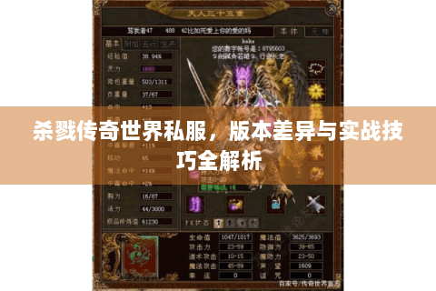 杀戮传奇世界私服，版本差异与实战技巧全解析