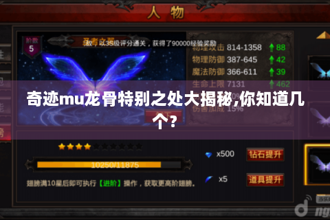 奇迹mu龙骨特别之处大揭秘,你知道几个？