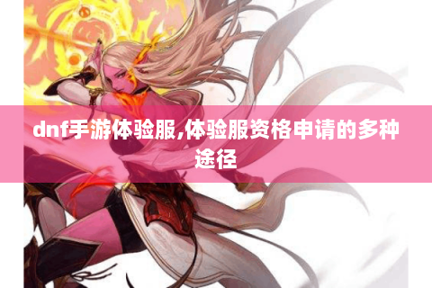 dnf手游体验服,体验服资格申请的多种途径