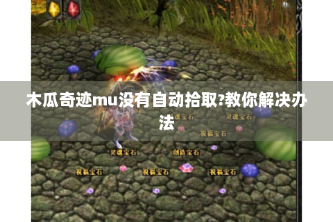 木瓜奇迹mu没有自动拾取?教你解决办法