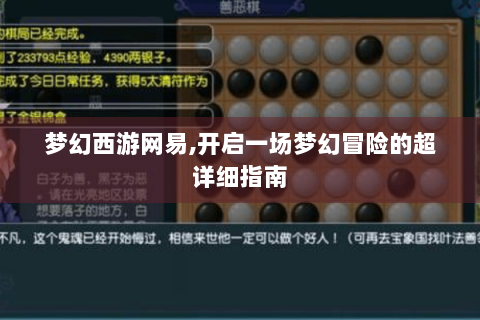 梦幻西游网易,开启一场梦幻冒险的超详细指南