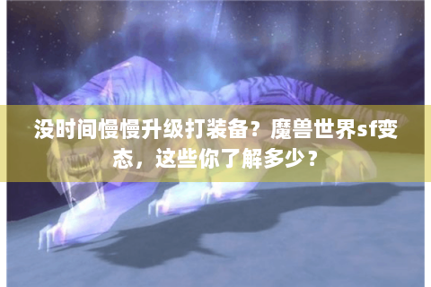 没时间慢慢升级打装备？魔兽世界sf变态，这些你了解多少？