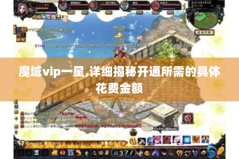 魔域vip一星,详细揭秘开通所需的具体花费金额