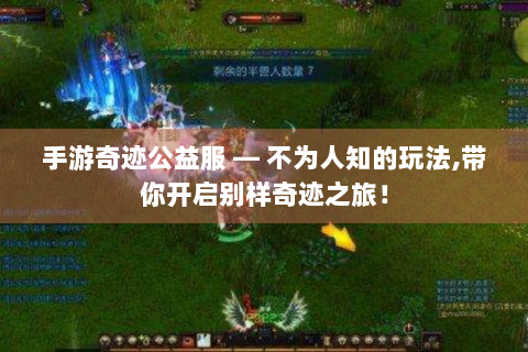 手游奇迹公益服 — 不为人知的玩法,带你开启别样奇迹之旅！
