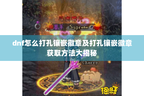 dnf怎么打孔镶嵌徽章及打孔镶嵌徽章获取方法大揭秘