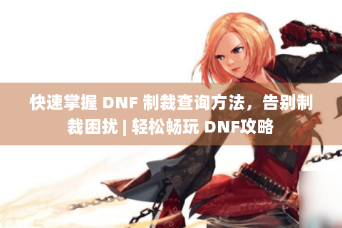 快速掌握 DNF 制裁查询方法，告别制裁困扰 | 轻松畅玩 DNF攻略